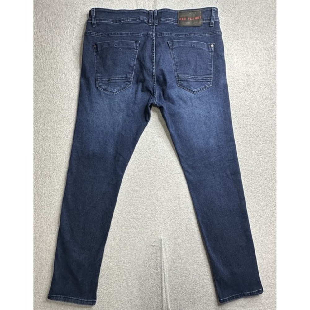Red Planet Jeans Mens 37x31‎ Blue Slim Fit Stretch Denim Classic Zip Fly Mexico